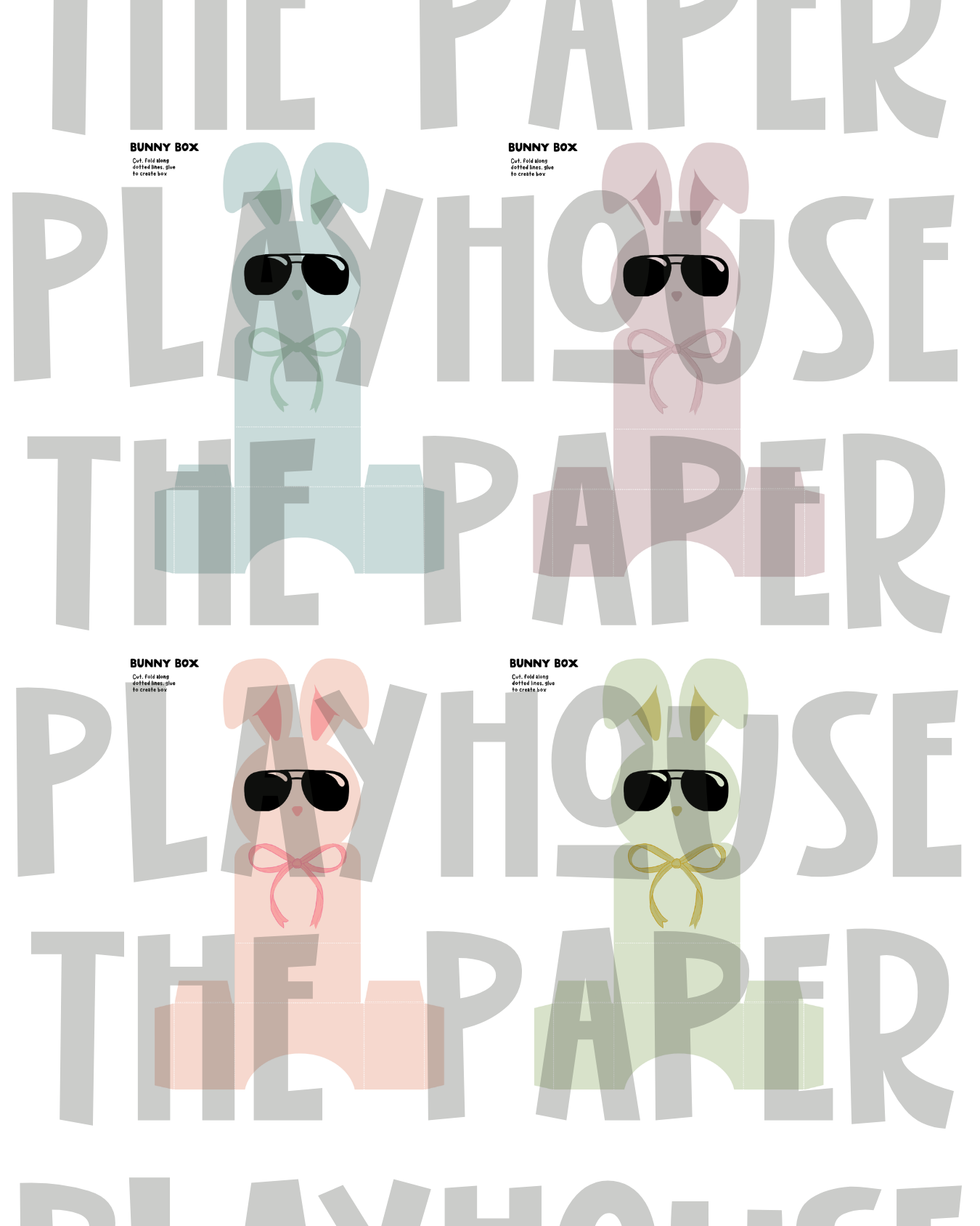 Foldable bunny boxes | Printable downloadable