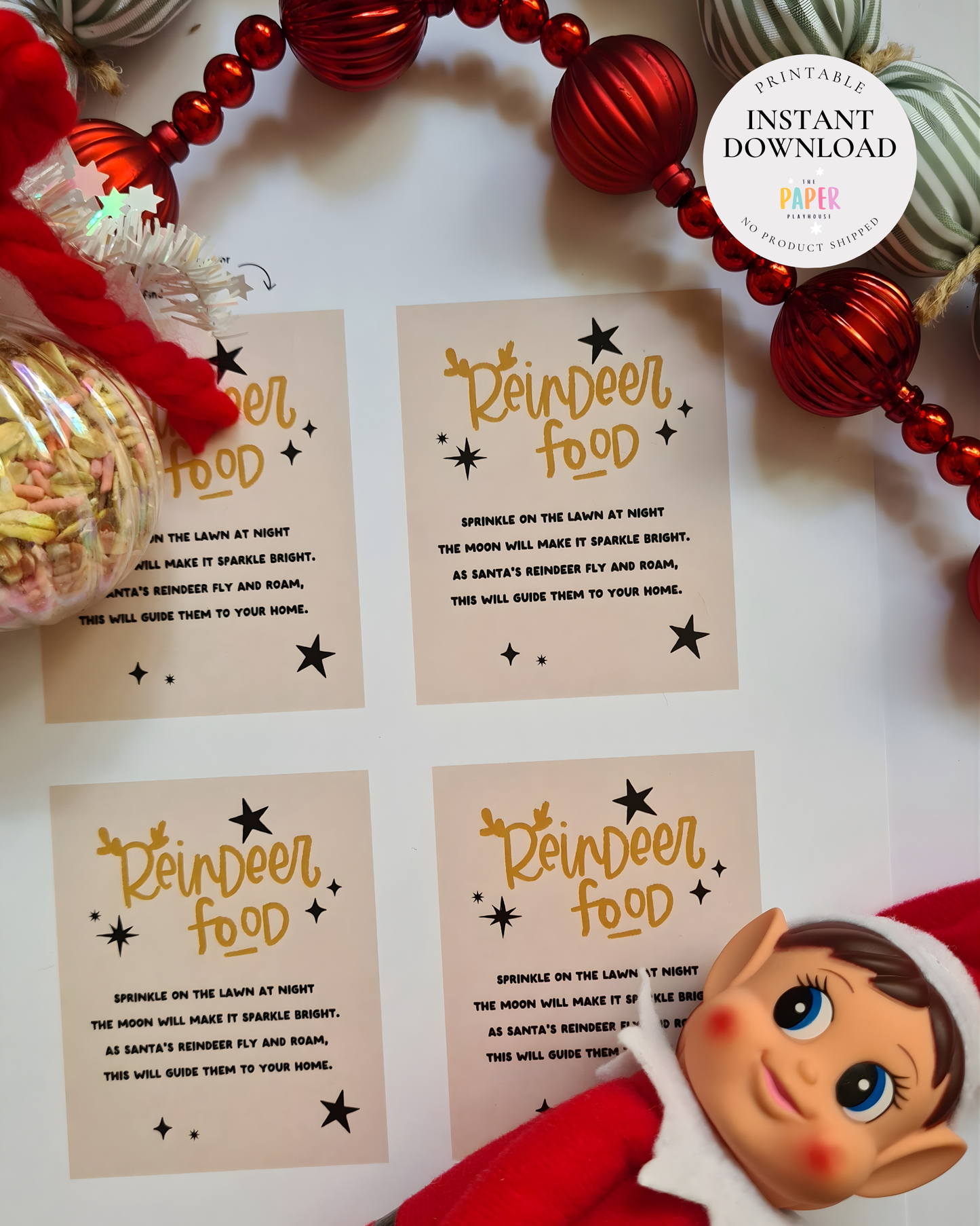 DEAR SANTA PLACEMAT, REINDEER FOOD & LETTER TO SANTA BUNDLE/ Printable download