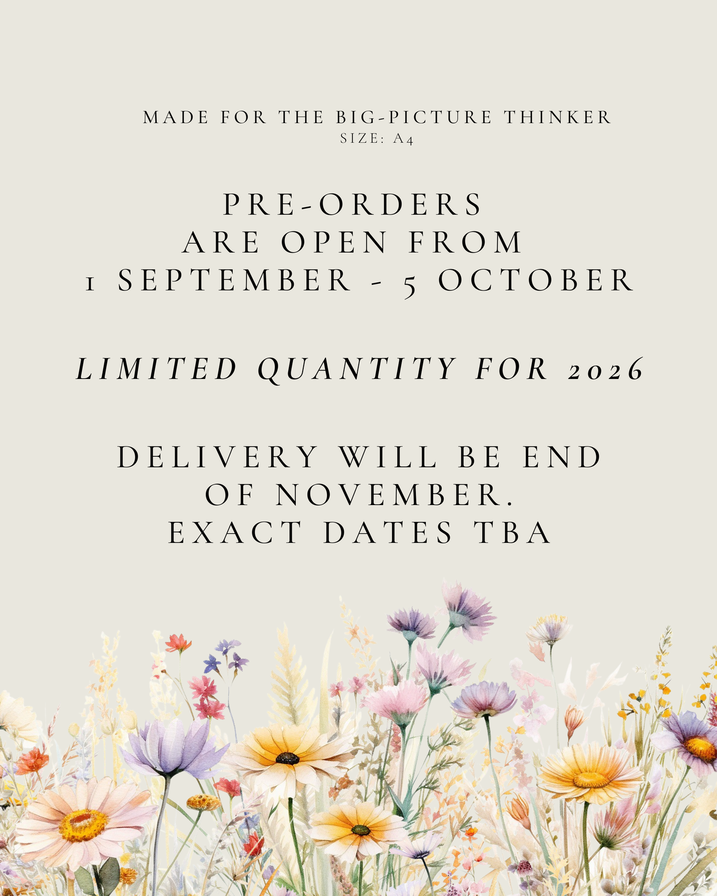 2026 MONTHLY PLANNER PRE-ORDER - MARGAUX