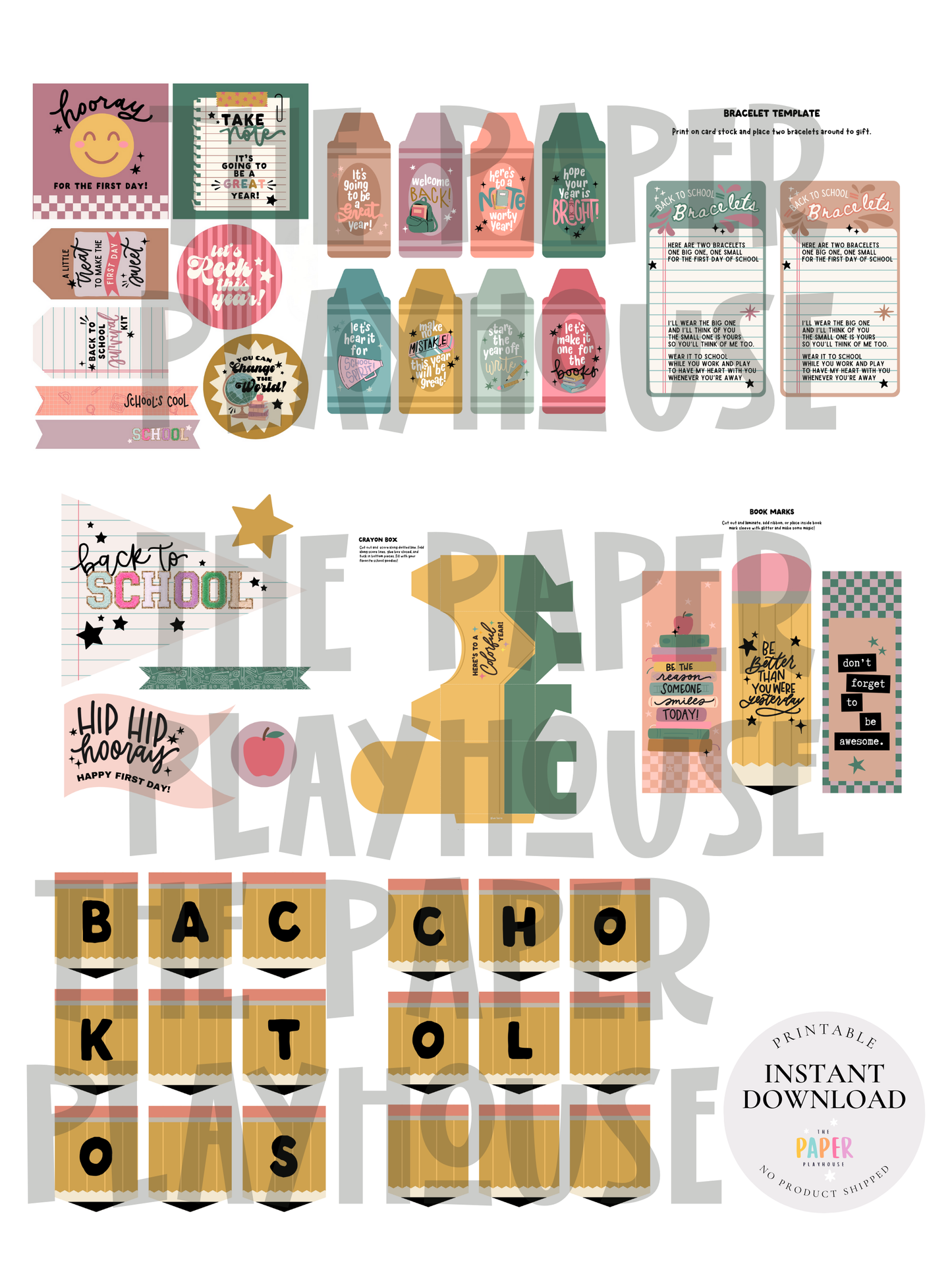 BACK TO SCHOOL TAKE NOTE BUNDLE / Printable download