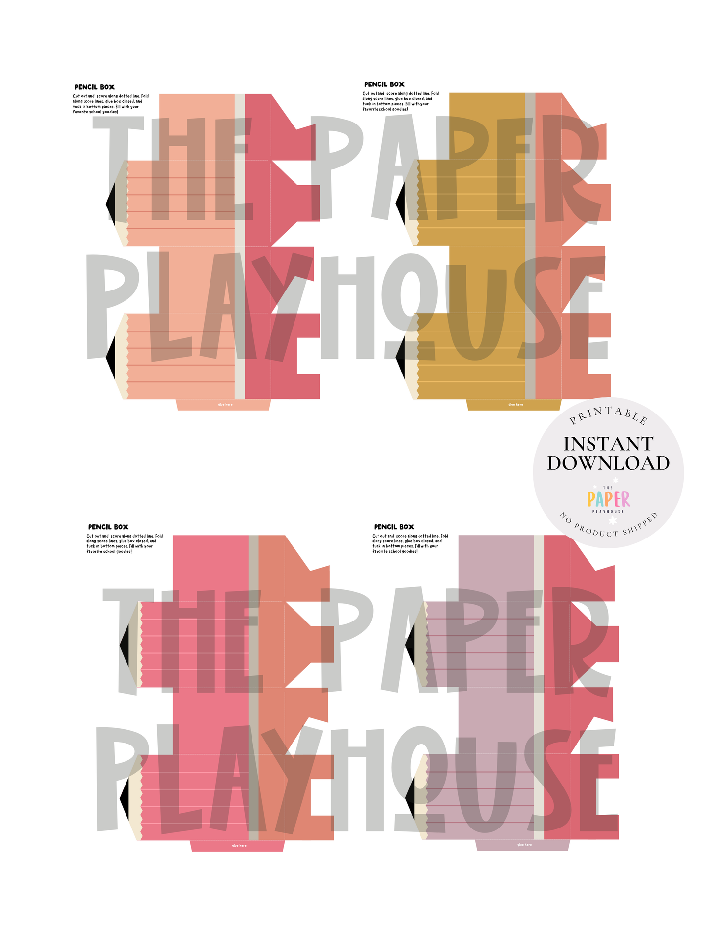 BACK TO SCHOOL SMALL FOLDABLE PENCIL BOXES / Printable downloadable