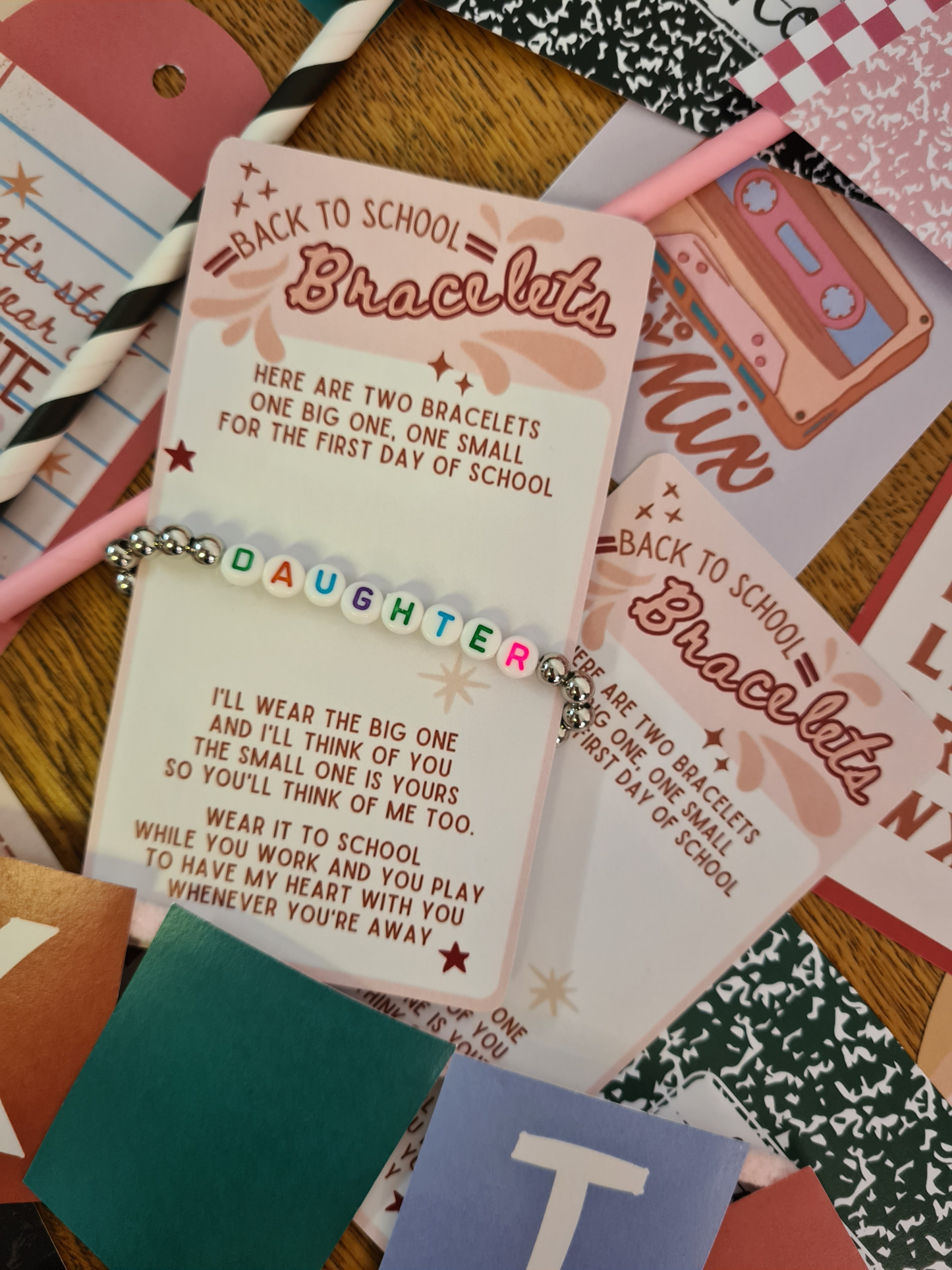 BACK TO SCHOOL BRACELET BACKING / Printable downloadable