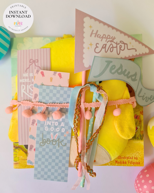 Easter bookstack decor | Printable downloadable
