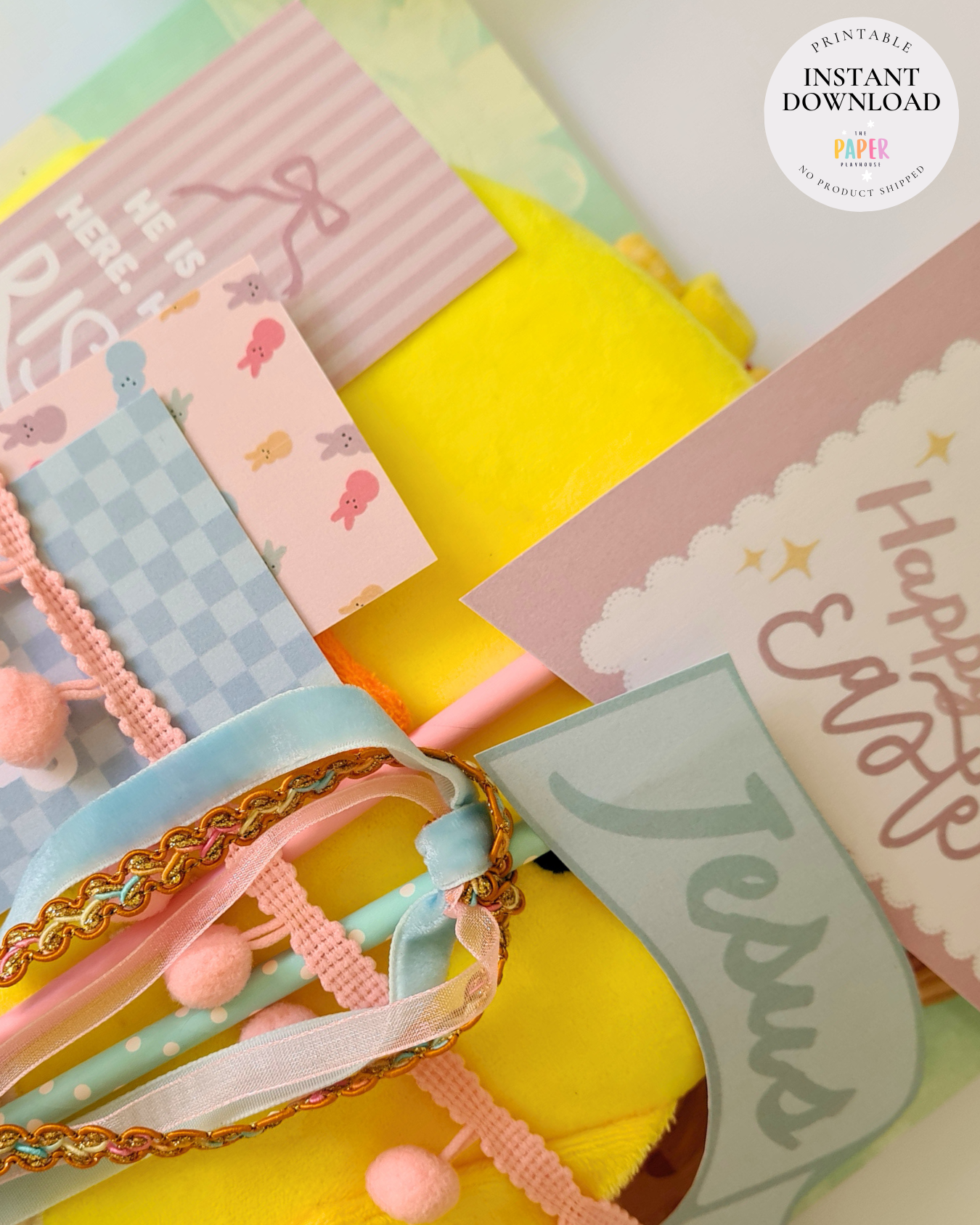 Easter bookstack decor | Printable downloadable