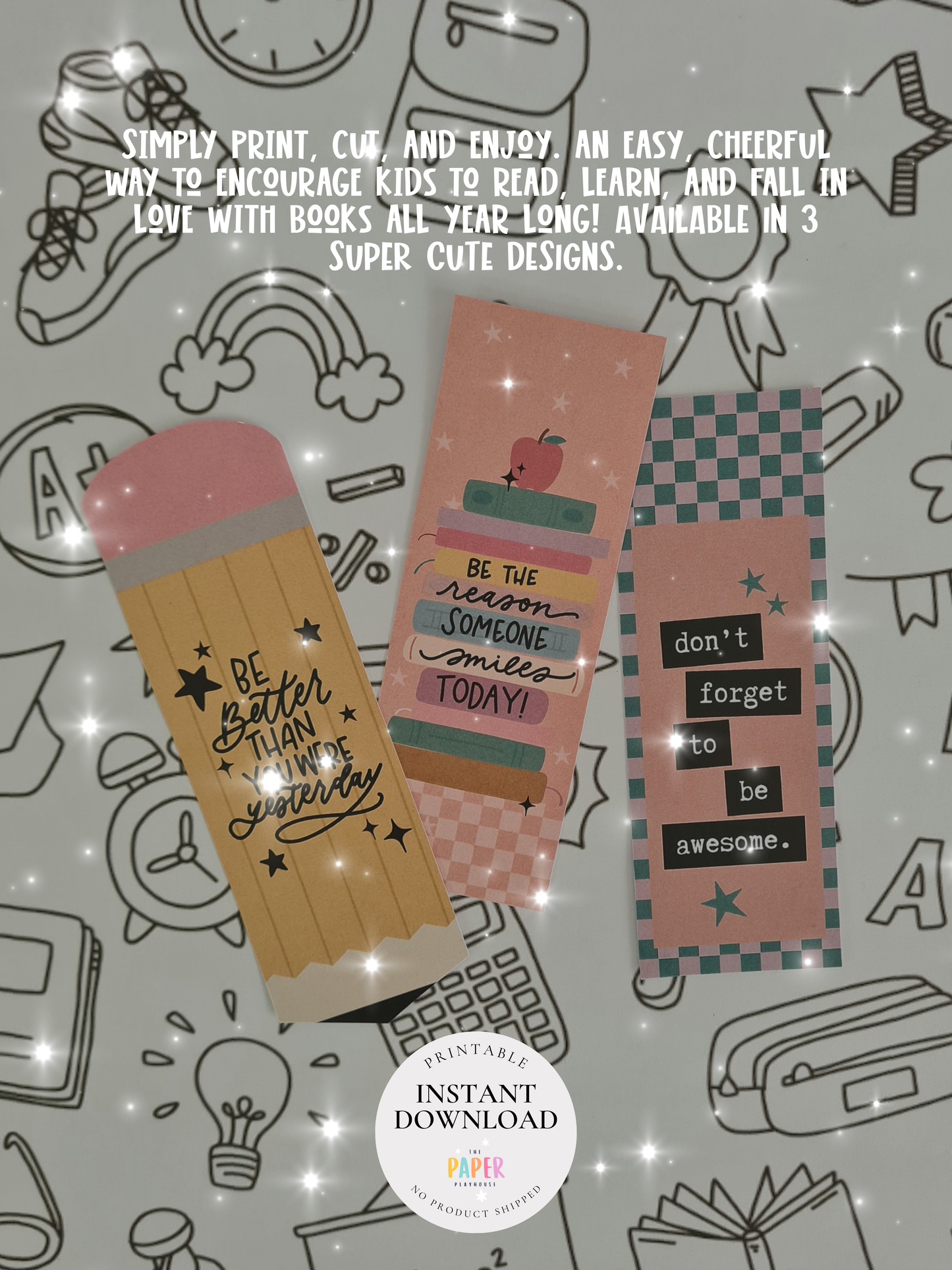 BACK TO SCHOOL BOOKMARKS FOR KIDS | CUTE SCHOOL BOOKMARKS / Printable download