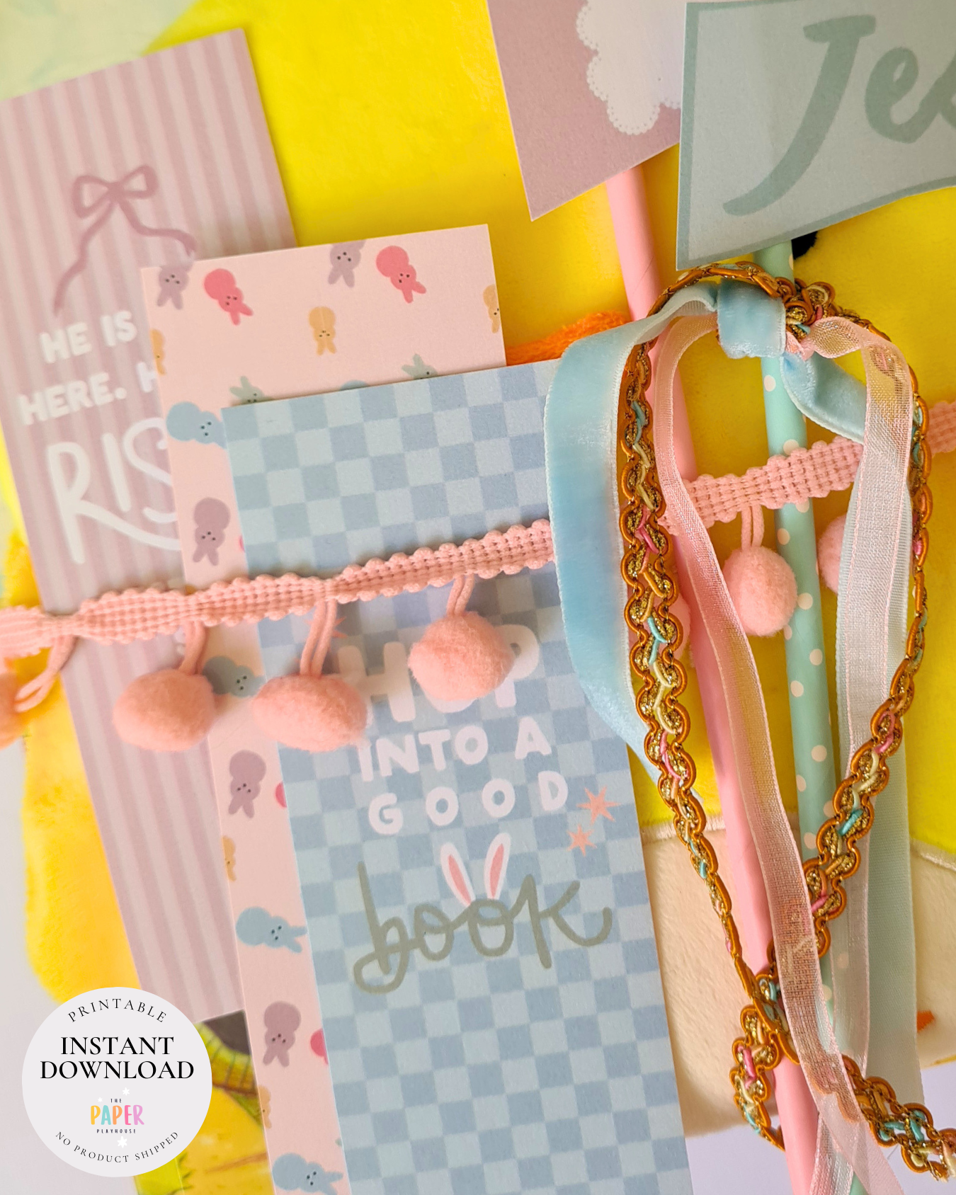 Easter bookstack decor | Printable downloadable