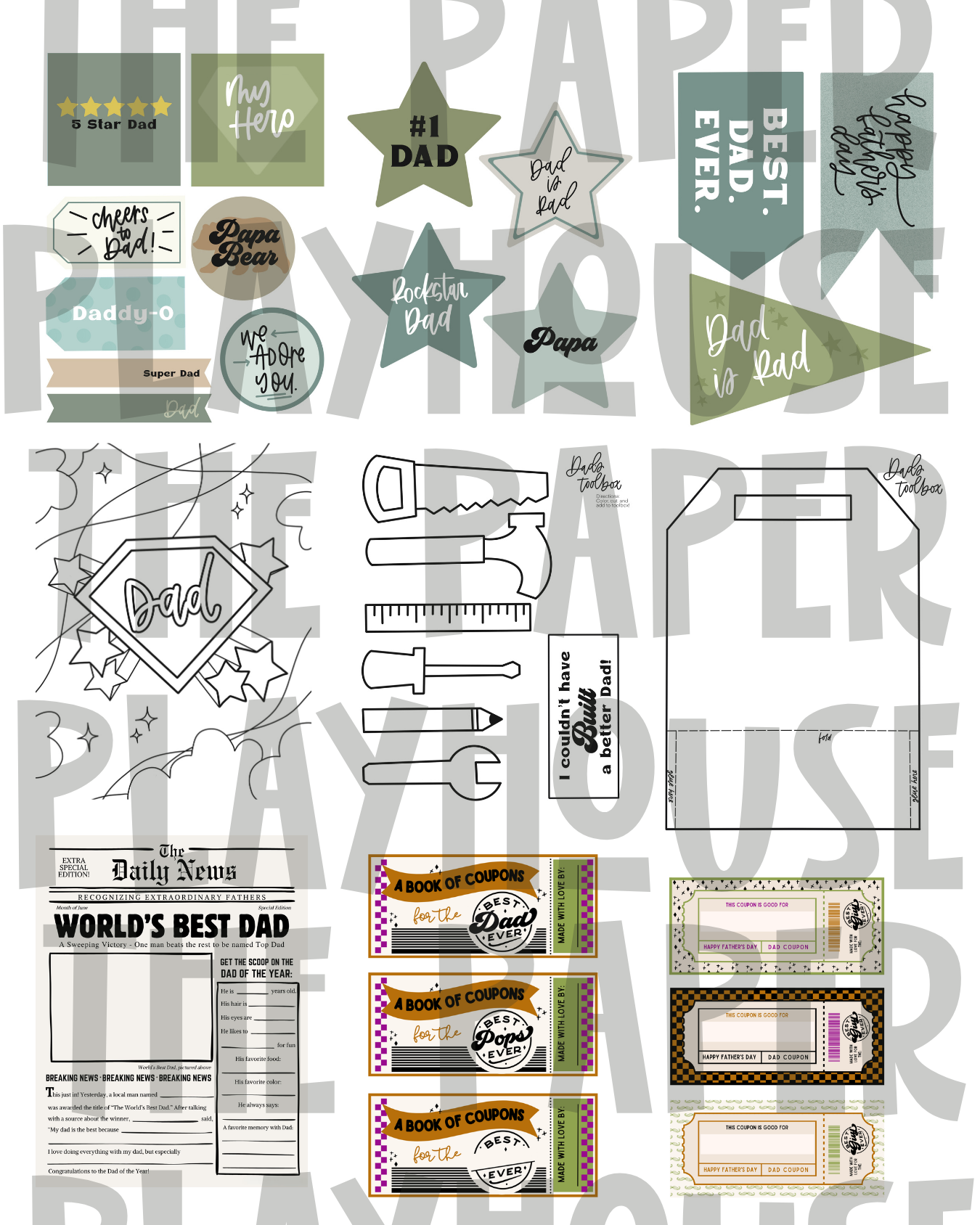 Family Celebration Printable/Downloadble Bundle – Mother’s Day, Father’s Day & Grandparents Day