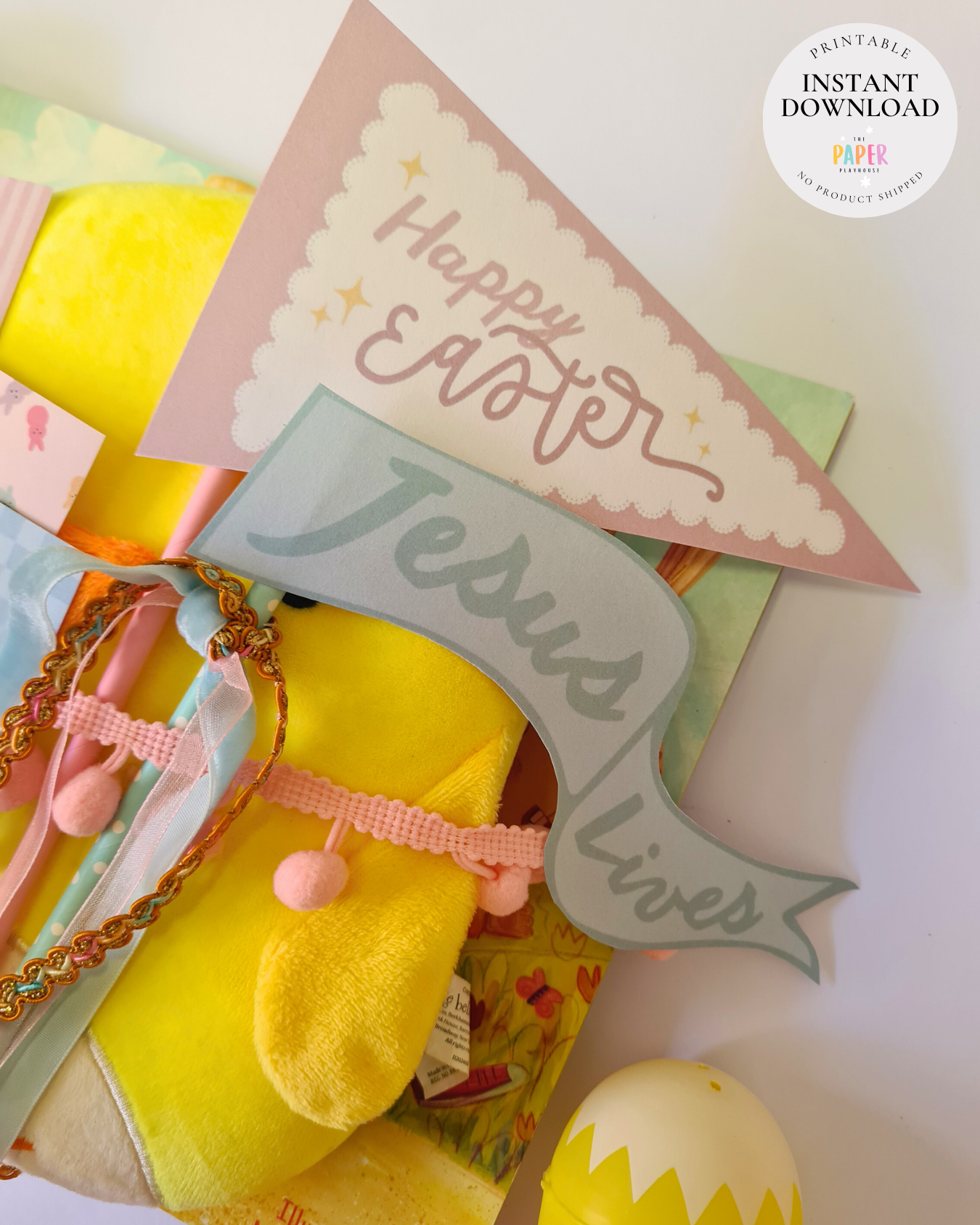 Easter bookstack decor | Printable downloadable