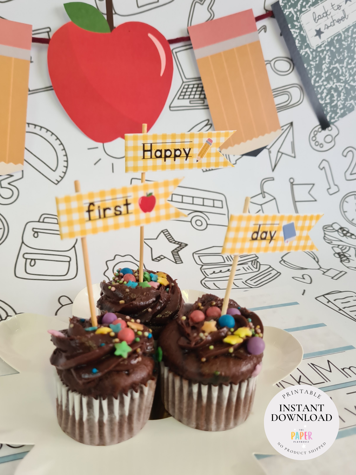 BACK TO SCHOOL HAPPY FIRST DAY BUNDLE / Printable download