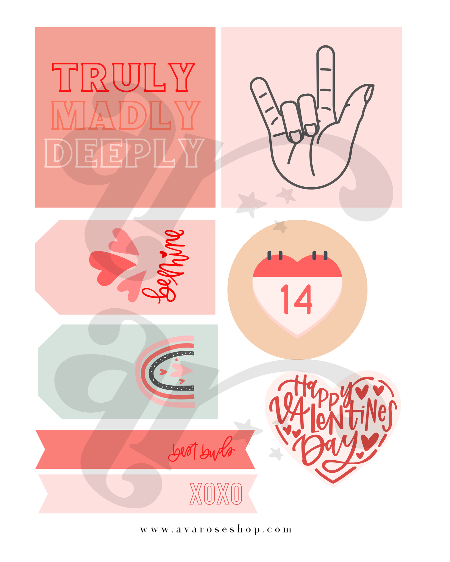 Valentine tags / PRINTABLE VALENTINE