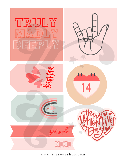 Valentine tags / PRINTABLE VALENTINE