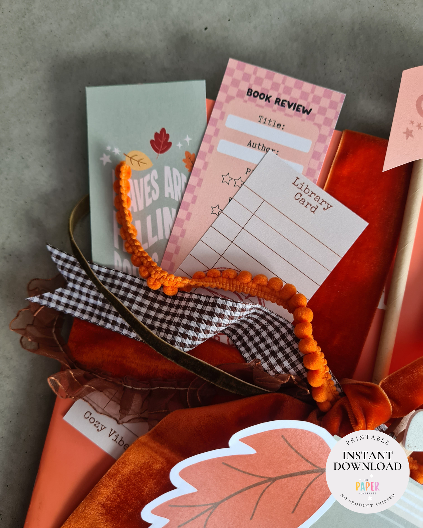 Fall Into a Good Book – Bookstack Decor Bundle | Printable downloadable