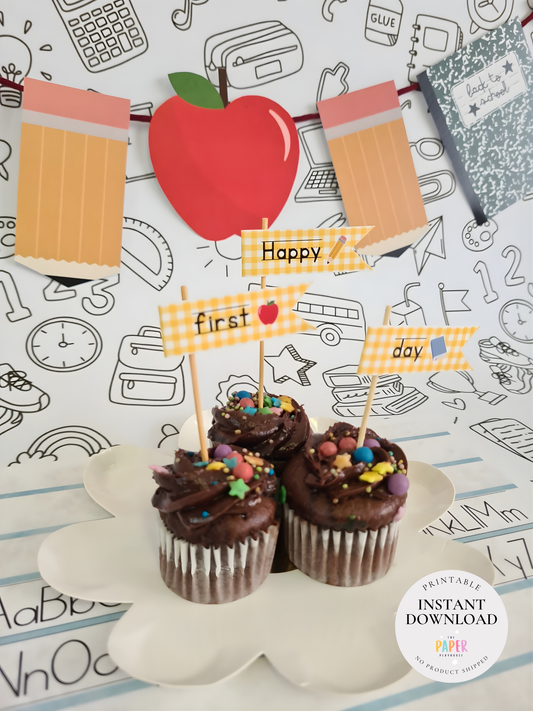 BACK TO SCHOOL HAPPY FIRST DAY BUNDLE / Printable download