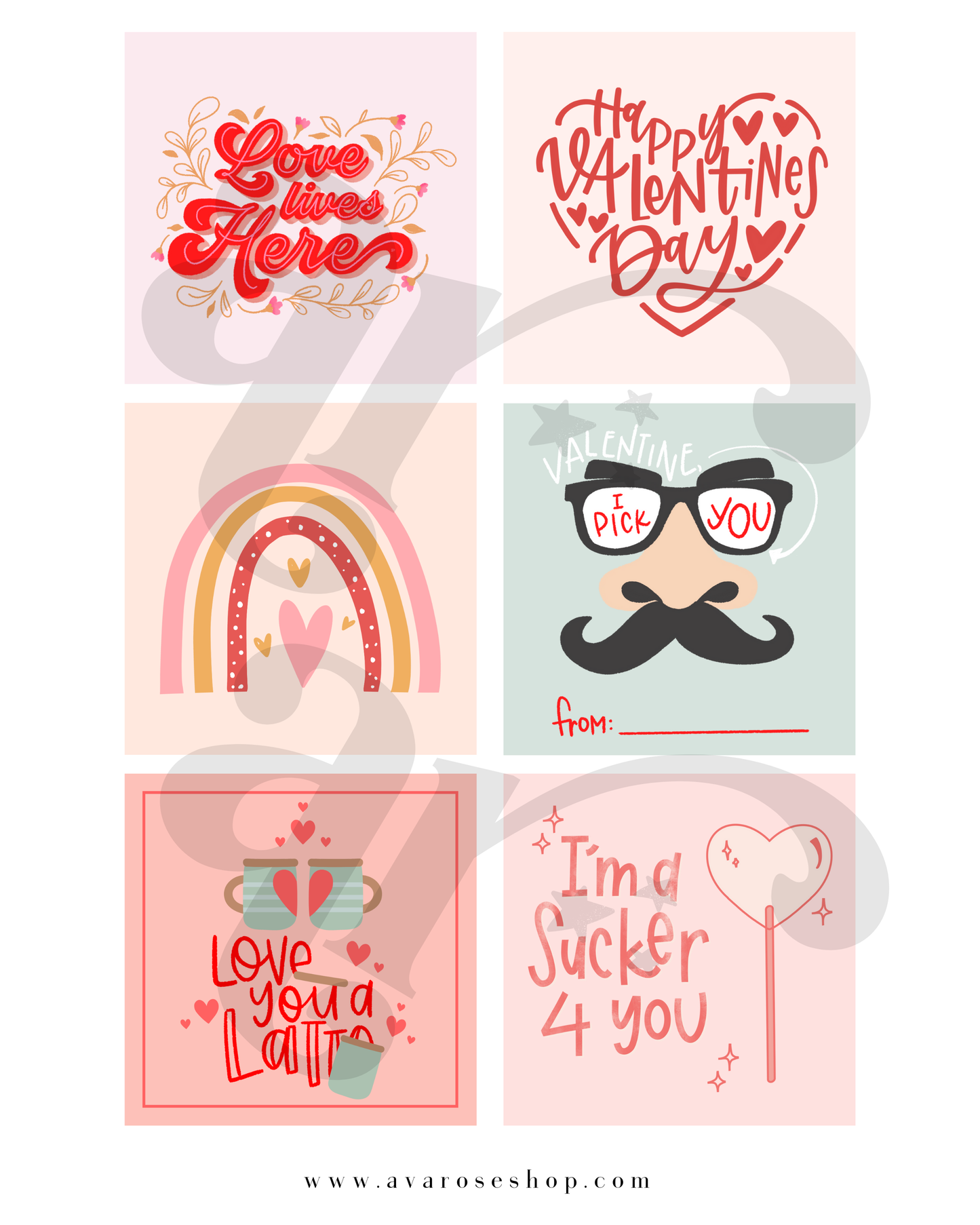 Valentine tags / PRINTABLE VALENTINE