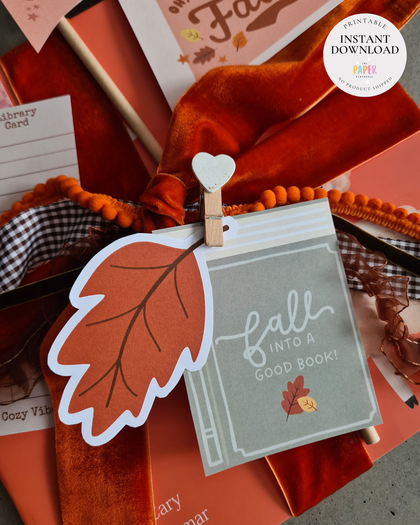 Fall Into a Good Book – Bookstack Decor Bundle | Printable downloadable