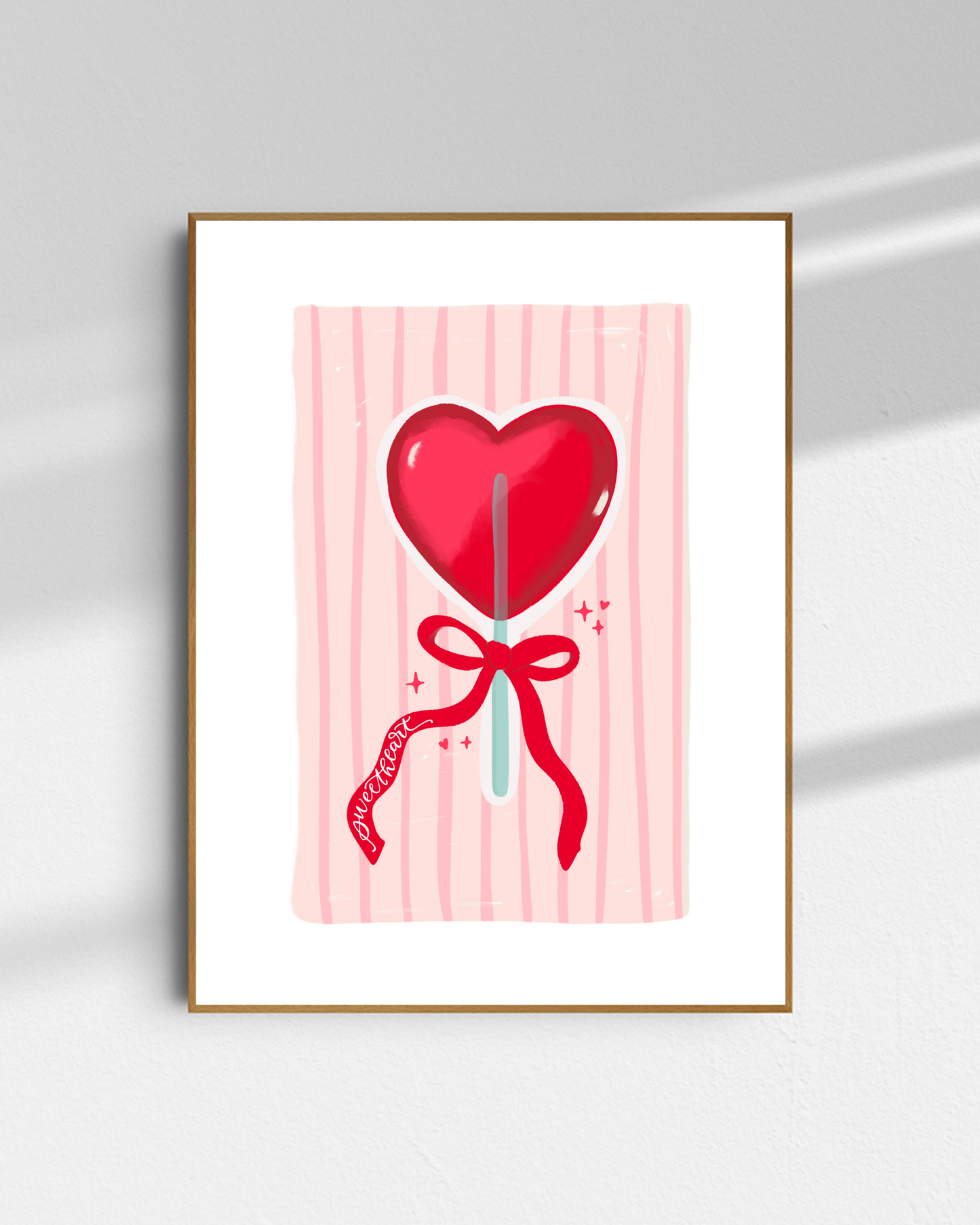 Valentines day red sucker / FRAMEABLE ART PRINTABLE