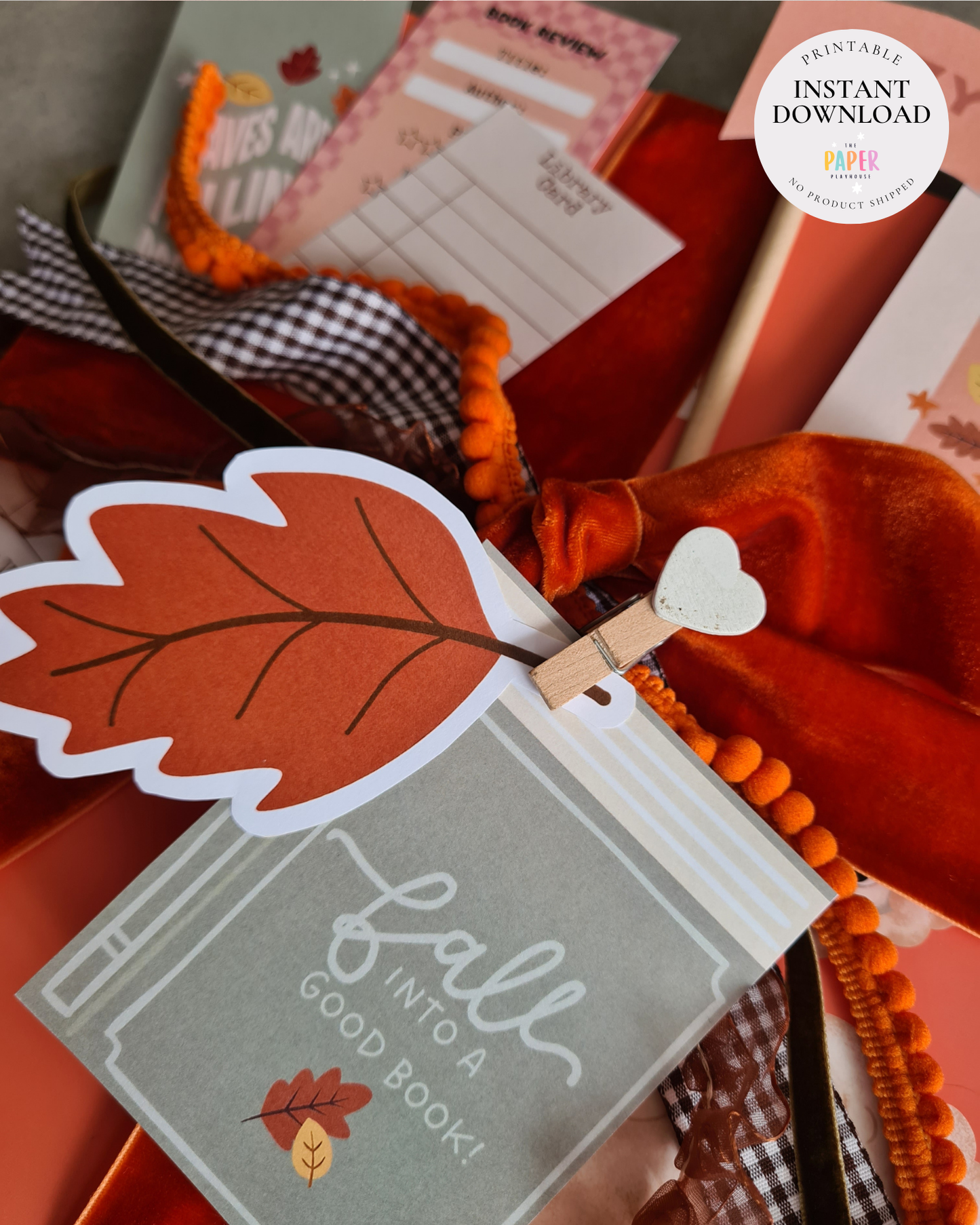 Fall Into a Good Book – Bookstack Decor Bundle | Printable downloadable