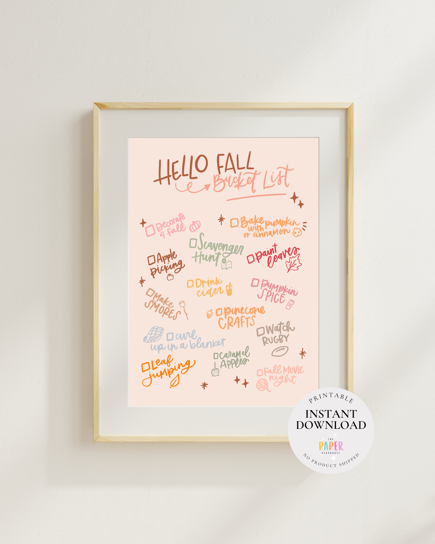 Fall Bucket List & Activity Coupon Set | Printable downloadable