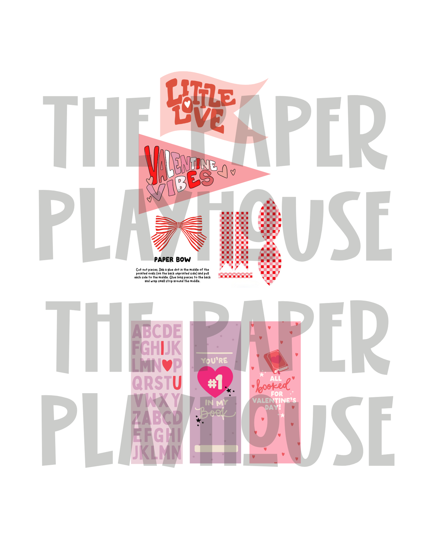 Valentine Bookstack Decor Kit for Kids | Printable downloadable