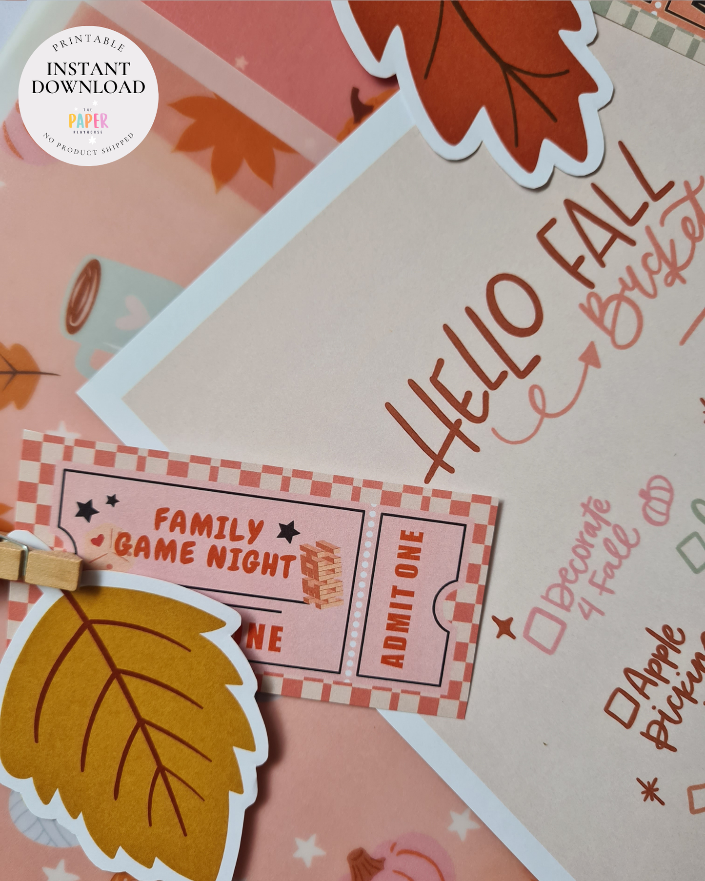 Fall Bucket List & Activity Coupon Set | Printable downloadable