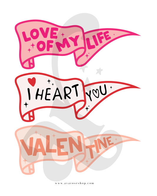 Pennant flag bundle 3 / PRINTABLE VALENTINE