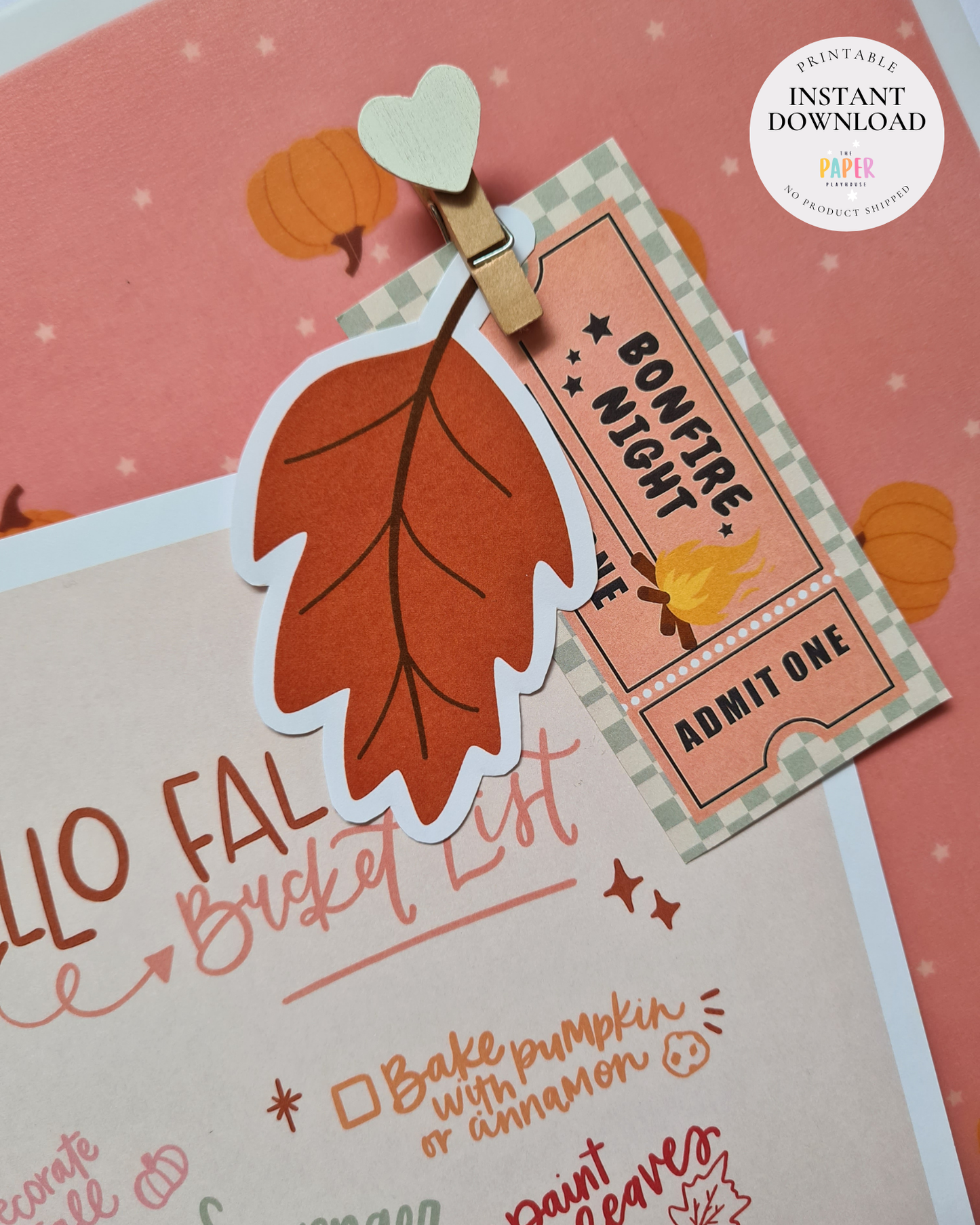 Fall Bucket List & Activity Coupon Set | Printable downloadable