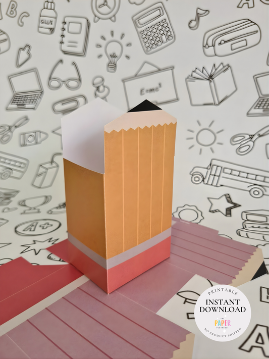 BACK TO SCHOOL SMALL FOLDABLE PENCIL BOXES / Printable downloadable
