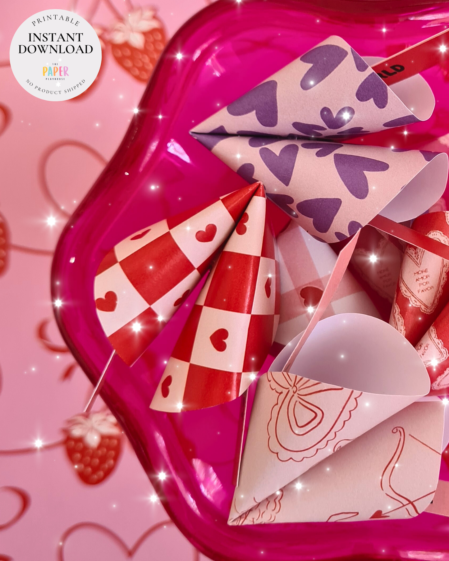 3D Foldable Valentine’s Day Fortune Cookies | Printable downloadable