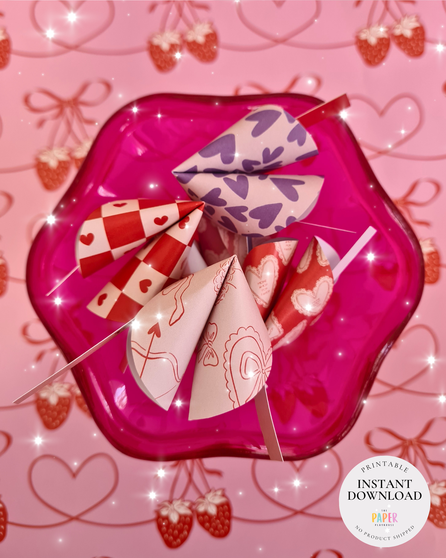 3D Foldable Valentine’s Day Fortune Cookies | Printable downloadable