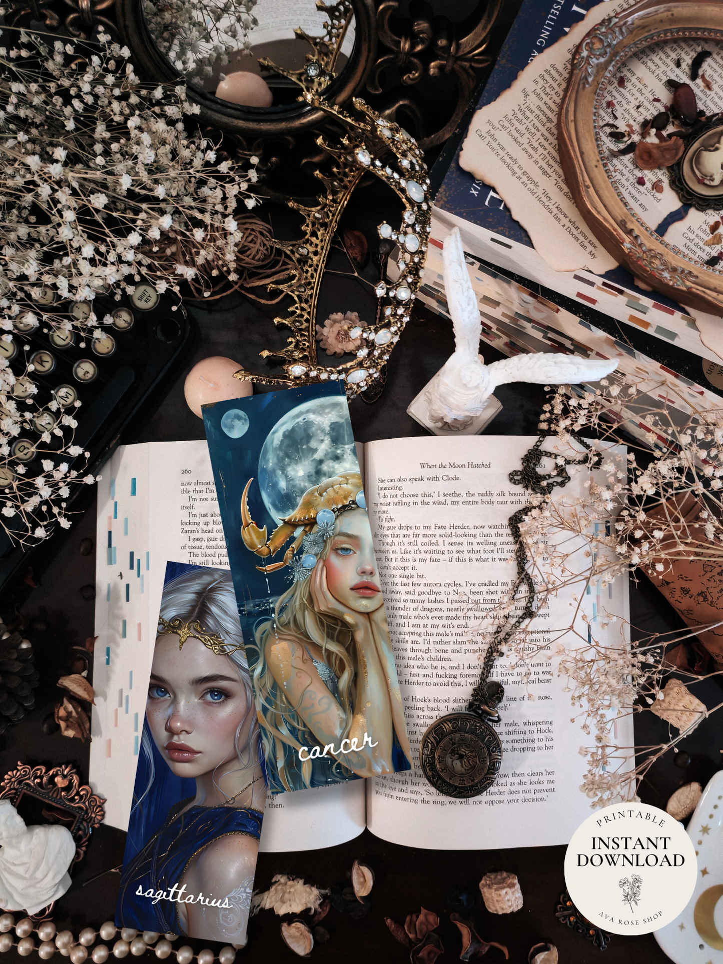 FIRST POINT OF ARIES/ ZODIAC BOOKMARKS / Printable bookmarks