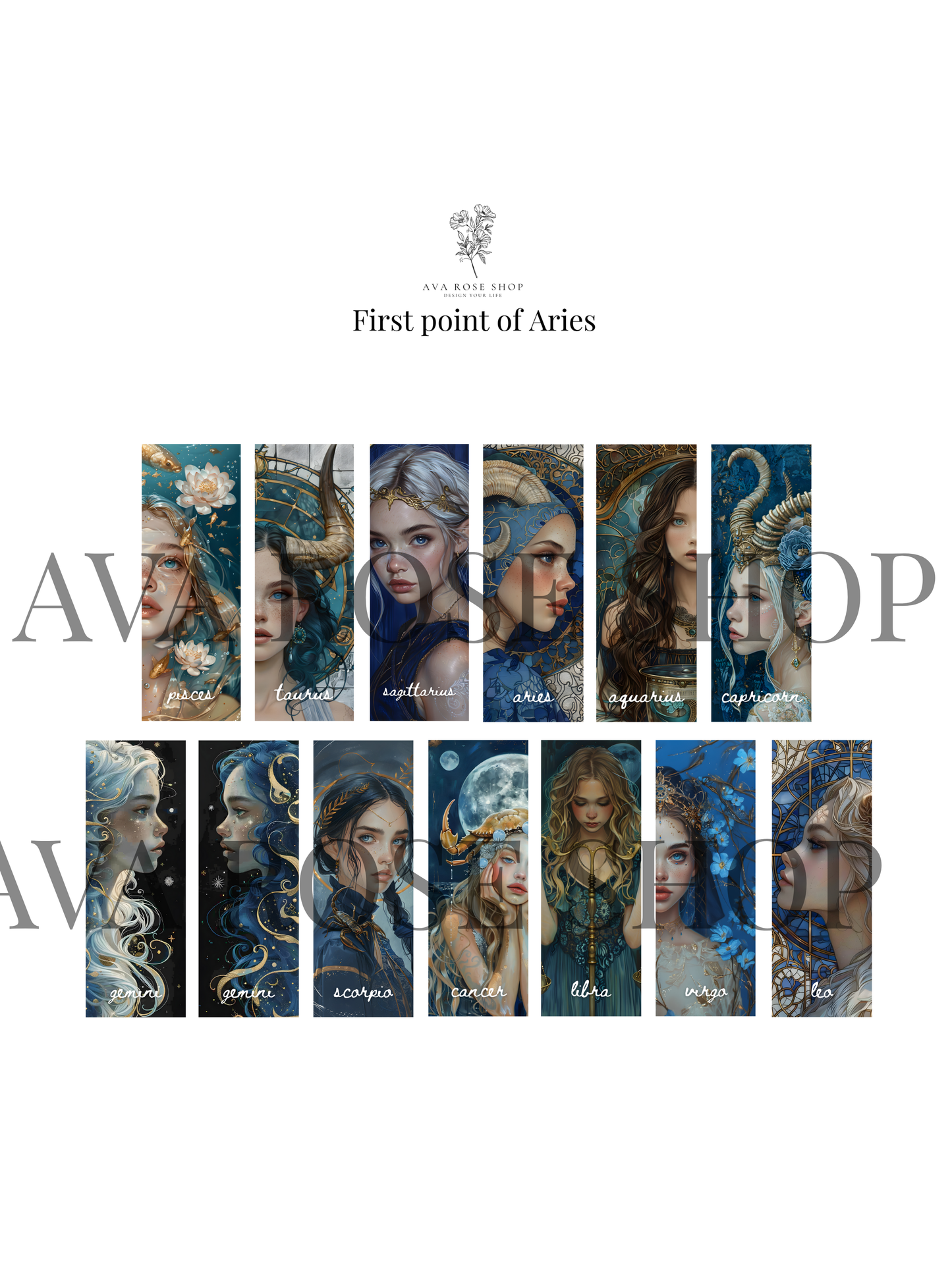 FIRST POINT OF ARIES/ ZODIAC BOOKMARKS / Printable bookmarks