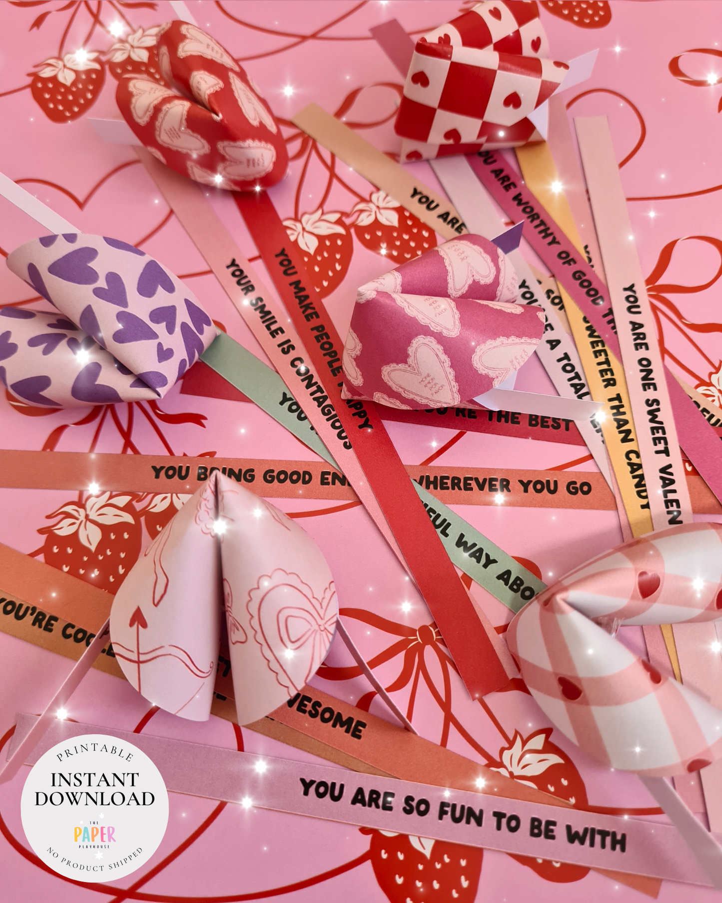 3D Foldable Valentine’s Day Fortune Cookies | Printable downloadable