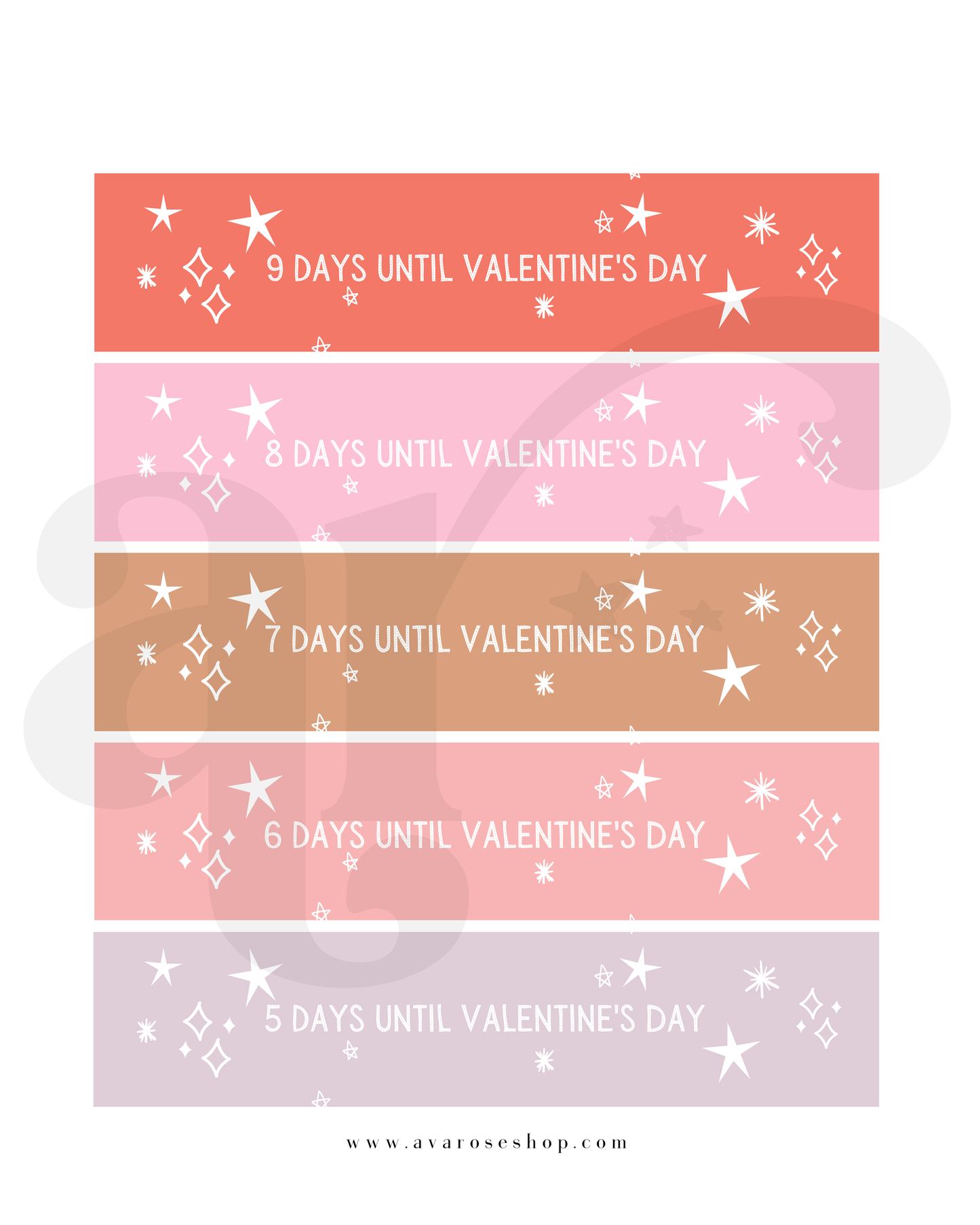 Countdown paper chain / PRINTABLE VALENTINE