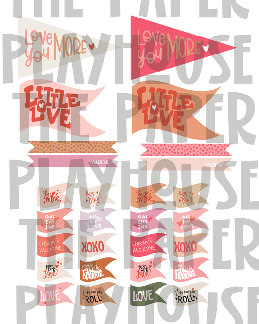 Valentine Flags & Pennants bundle | Printable downloadable