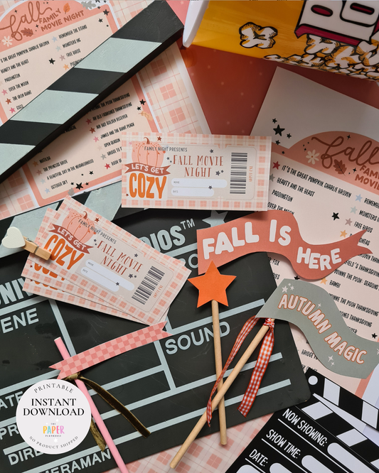 Fall Family Movie Night Bundle (Cinema kit) | Printable downloadable