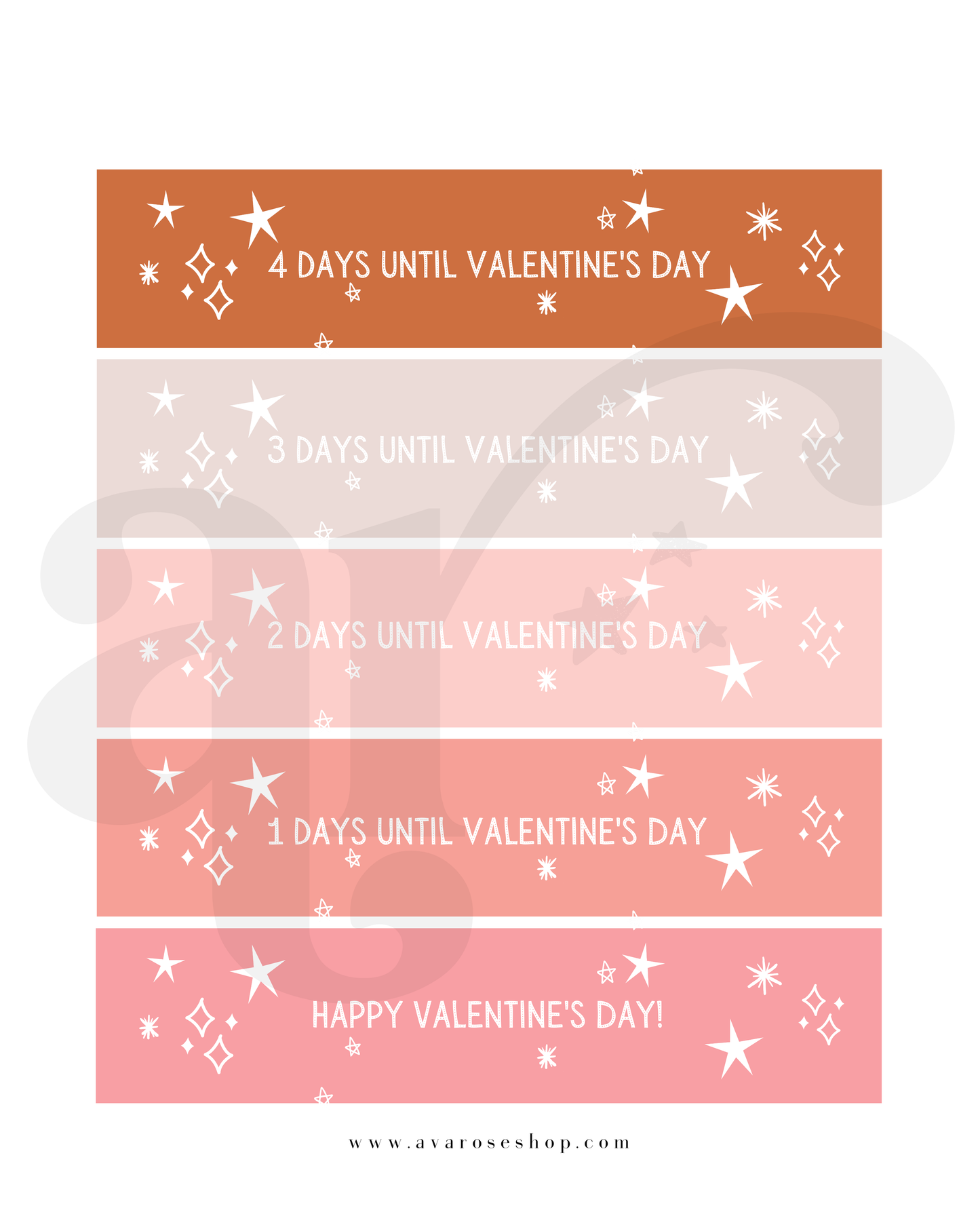 Countdown paper chain / PRINTABLE VALENTINE