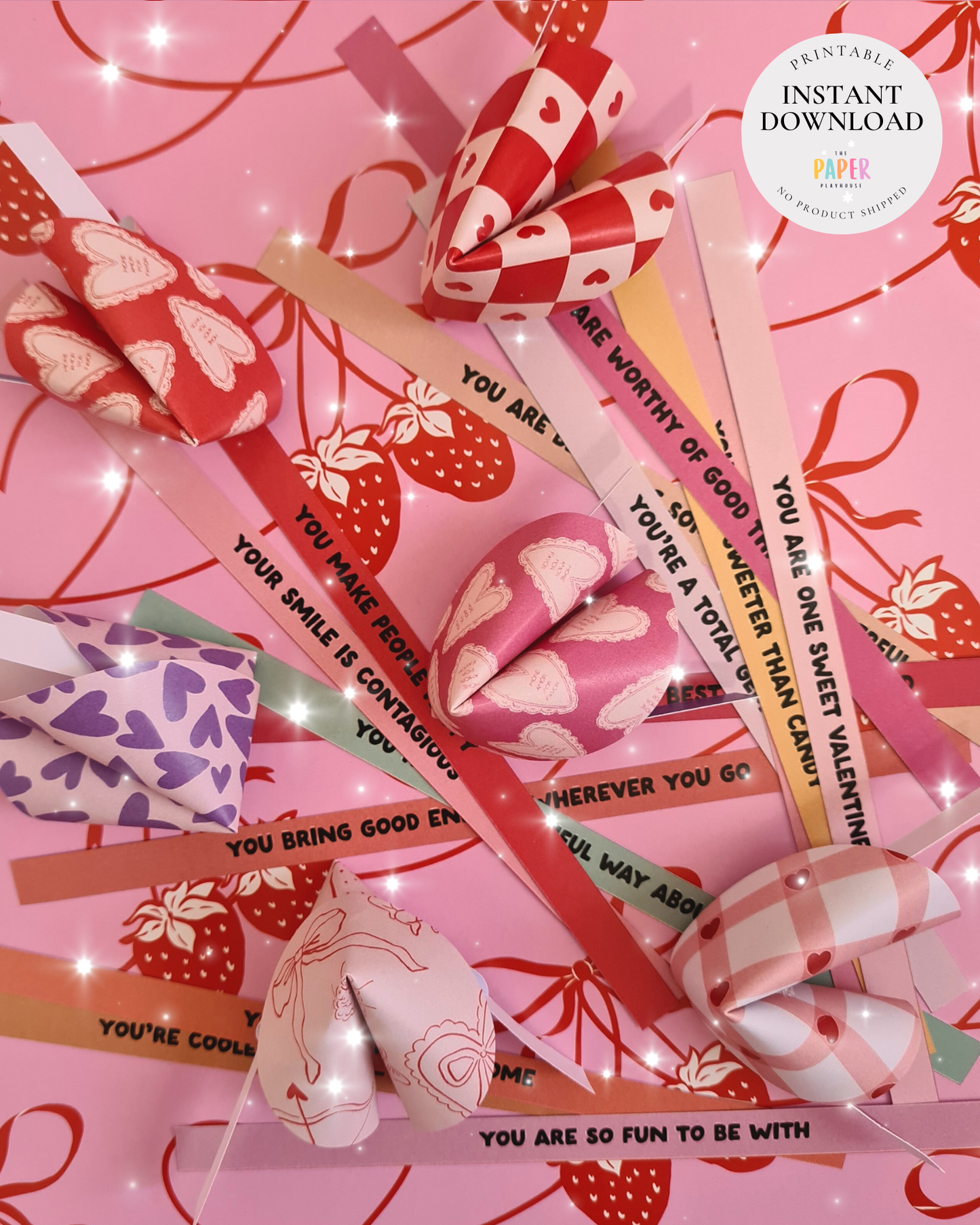 3D Foldable Valentine’s Day Fortune Cookies | Printable downloadable
