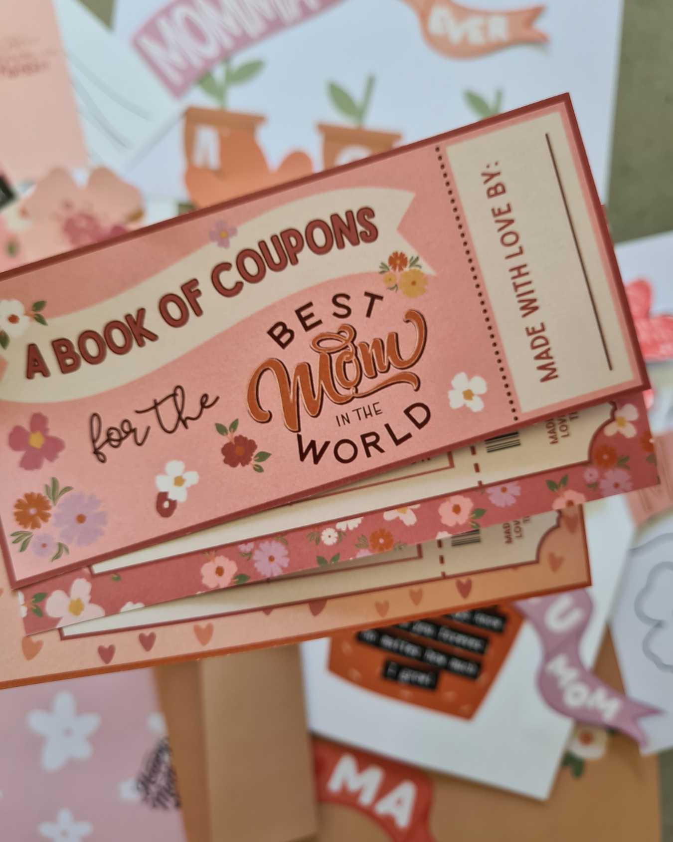 Mother’s Day Printable/Downloadble Bundle – DIY Bouquet, Coupons, Bookmarks & Gift Tags
