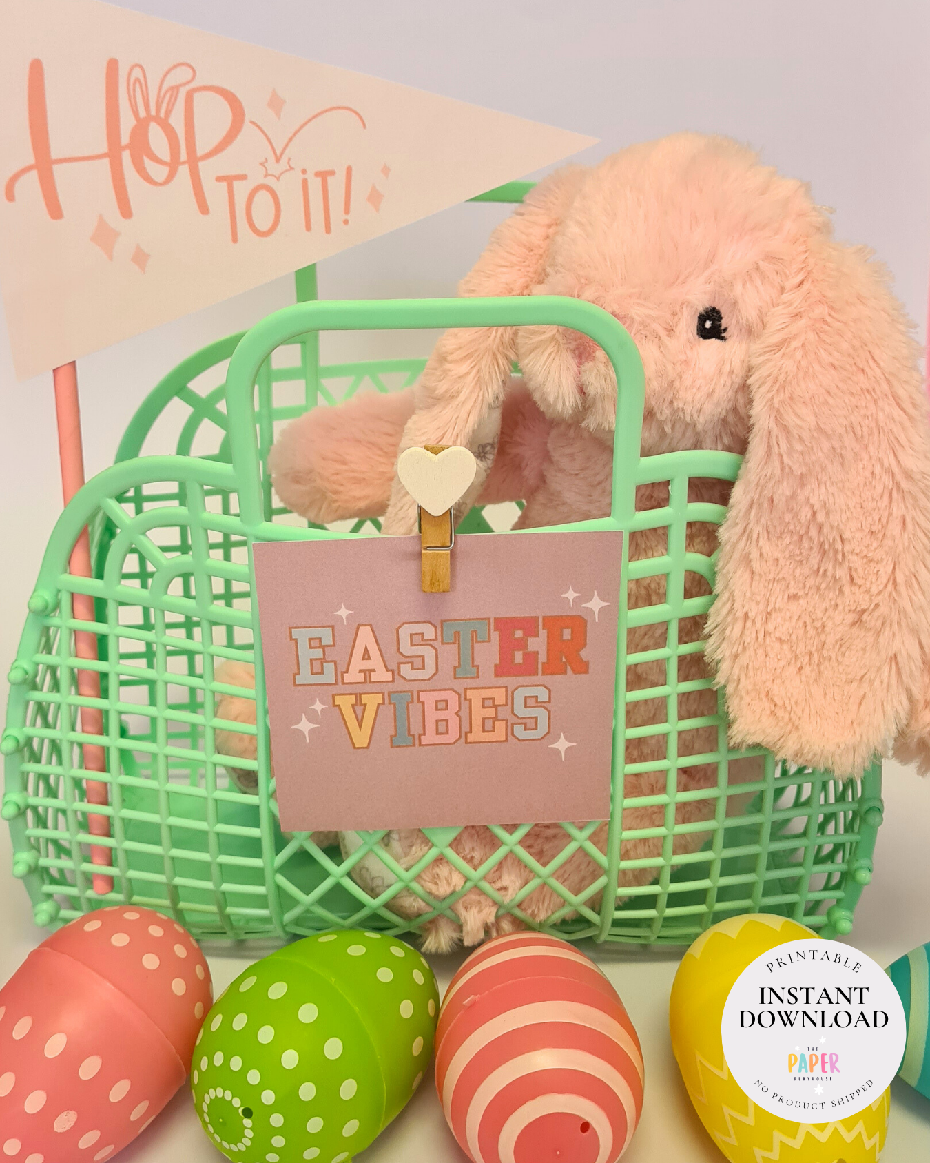 Easter flag and tag bundle | Printable downloadable