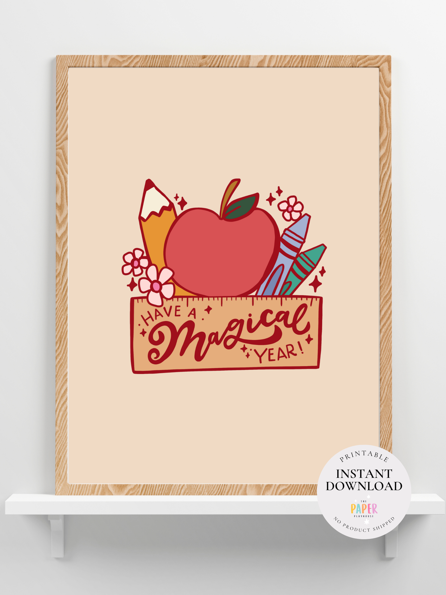 BACK TO SCHOOL START THE YEAR WRITE A4 FRAMEABLE ART  / Printable downloadable