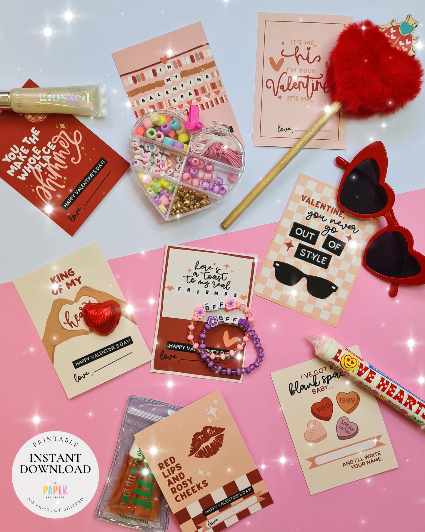 Pop-Inspired Valentine Tags & Frameable Art  | Printable downloadable