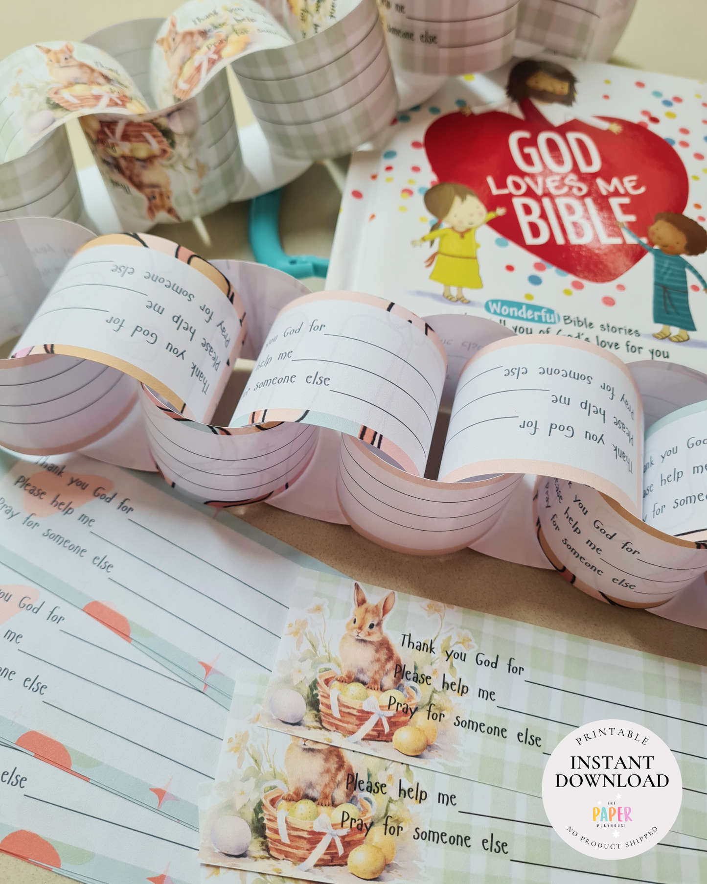 Paper Prayer Chain for children | Printable downloadable