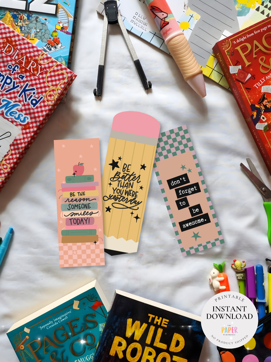 BACK TO SCHOOL BOOKMARKS FOR KIDS | CUTE SCHOOL BOOKMARKS / Printable download