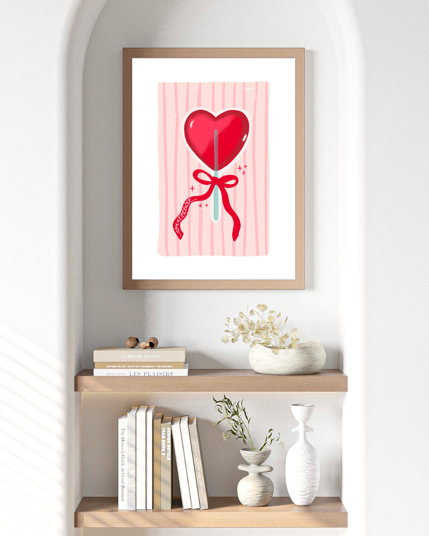 Valentines day red sucker / FRAMEABLE ART PRINTABLE