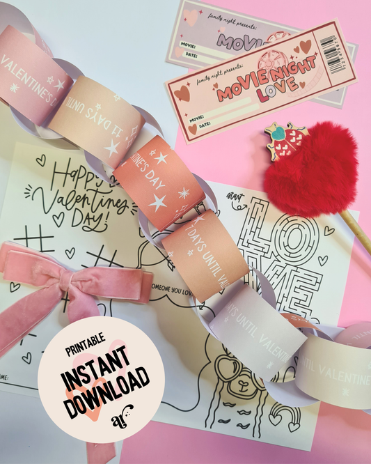 Countdown paper chain / PRINTABLE VALENTINE