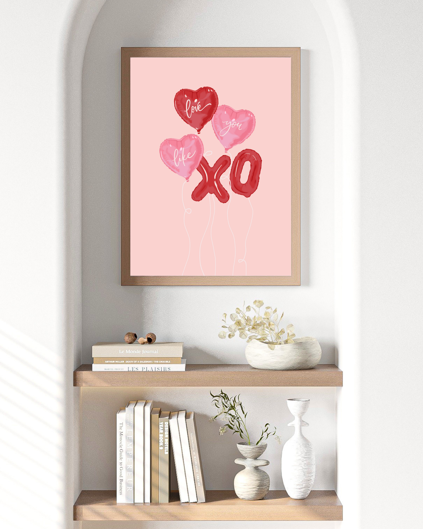 Valentines day balloons / FRAMEABLE ART PRINT