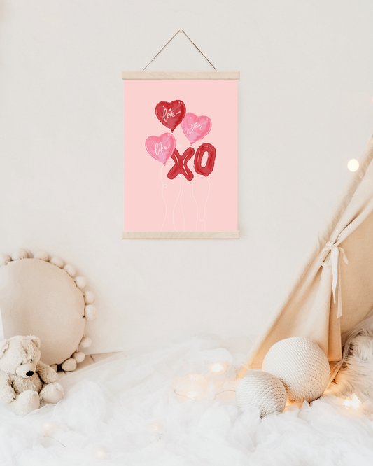 Valentines day balloons / FRAMEABLE ART PRINT