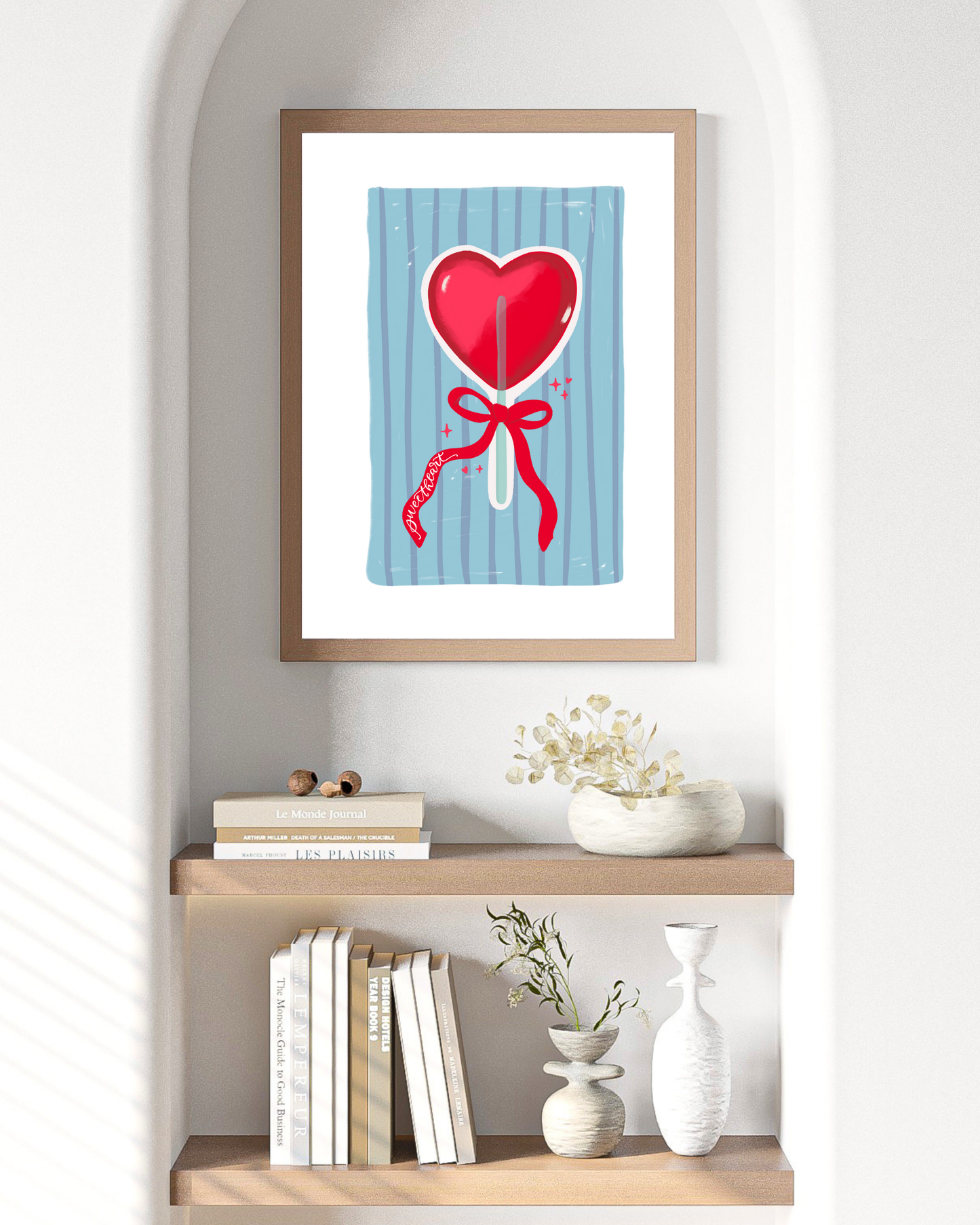 Valentines day blue sucker / FRAMEABLE ART PRINTABLE