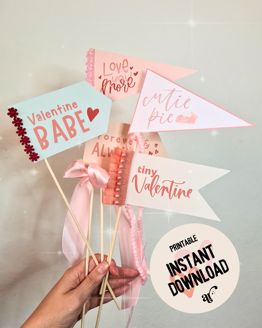 Pennant flag bundle 1 / PRINTABLE VALENTINE